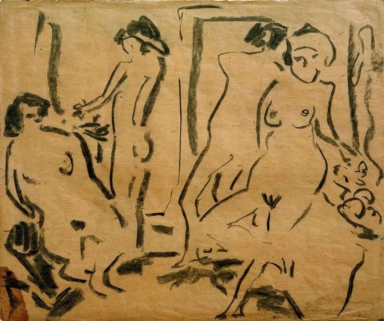 Quatro nus femininos no estúdio de Ernst Ludwig Kirchner