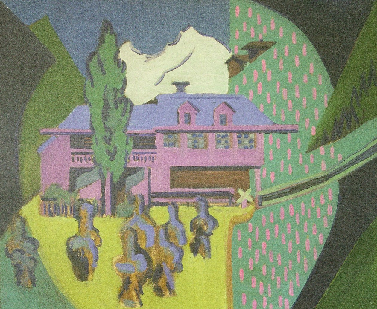 Casa Violeta em frente a Schneeberg de Ernst Ludwig Kirchner