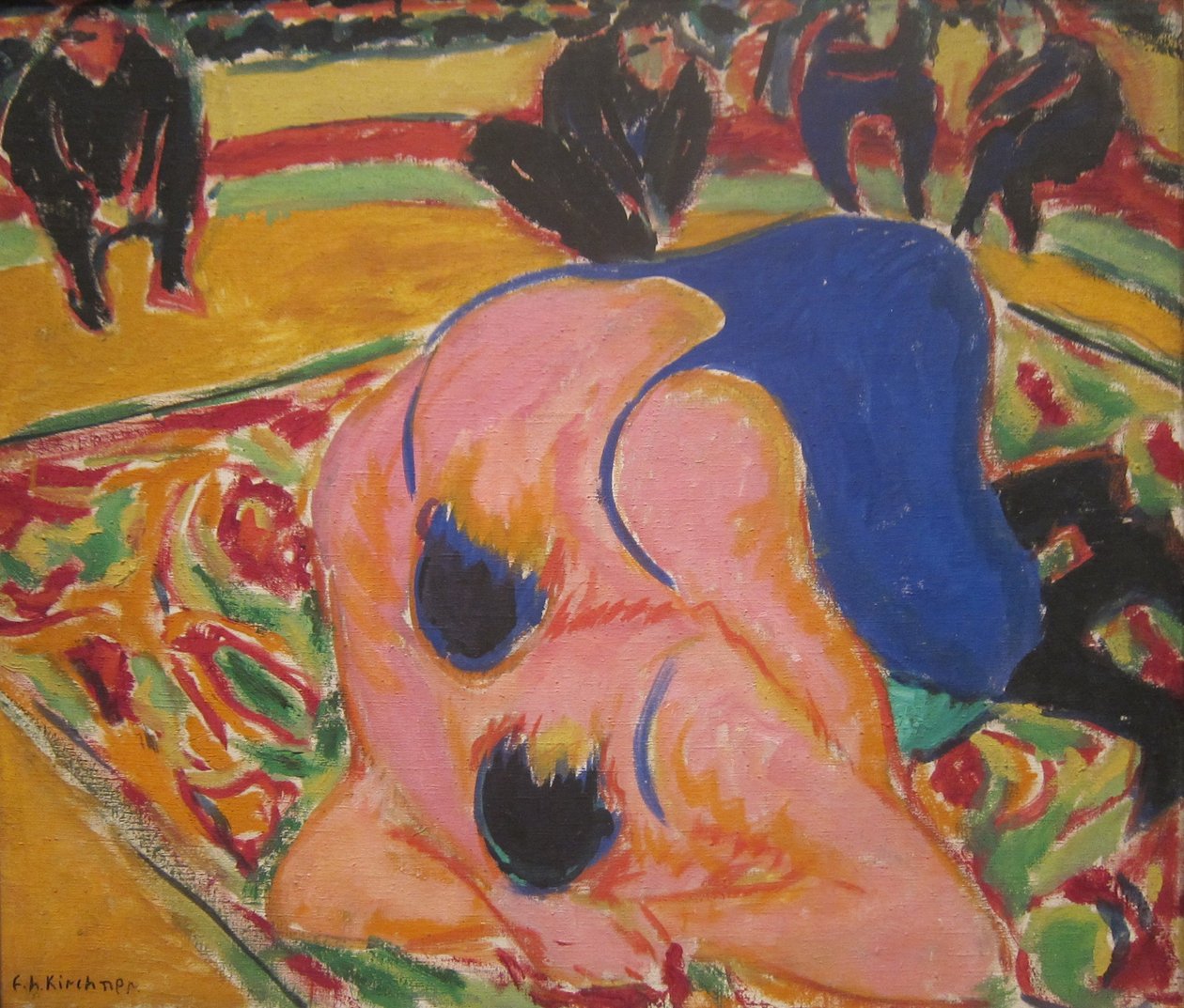Lutadores em um circo de Ernst Ludwig Kirchner