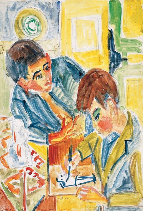 Meninos de desenho de Ernst Ludwig Kirchner