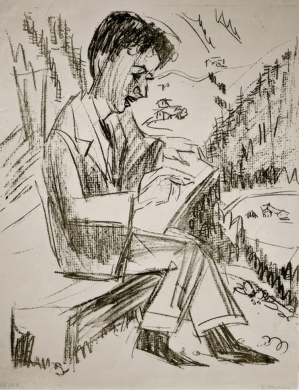 Desenho jovem de Ernst Ludwig Kirchner