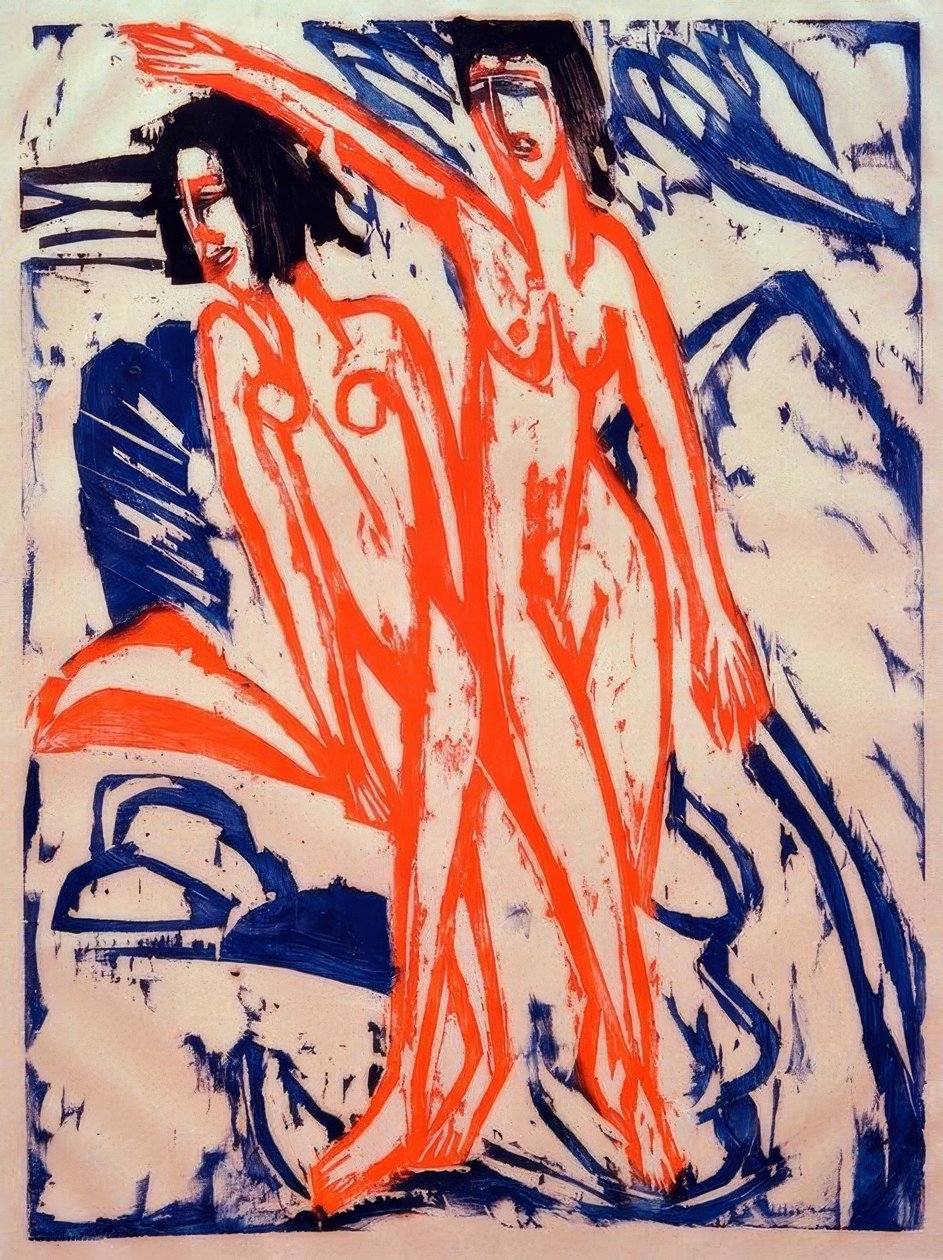 Dois banhistas na praia de Ernst Ludwig Kirchner