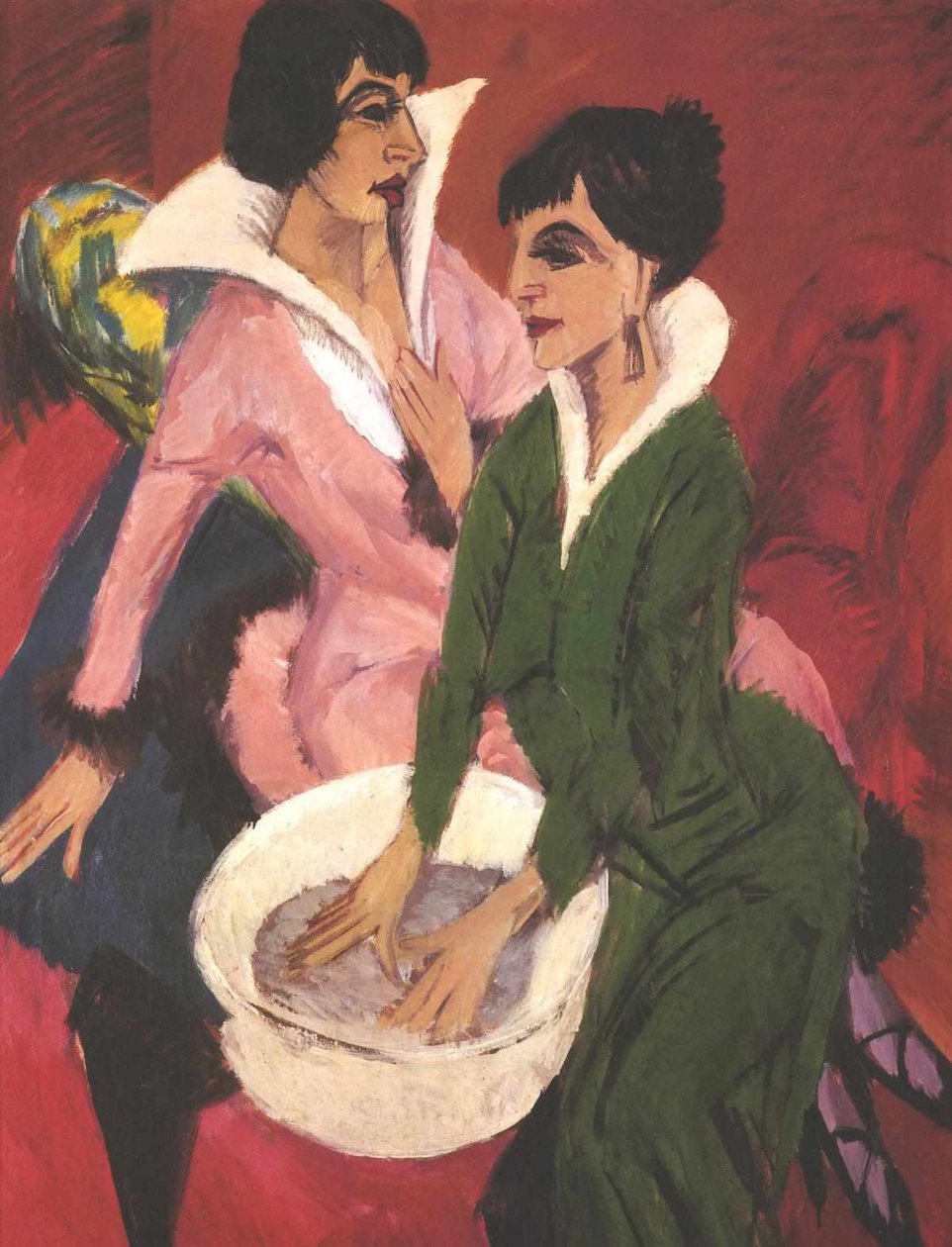 Duas mulheres com pia de Ernst Ludwig Kirchner
