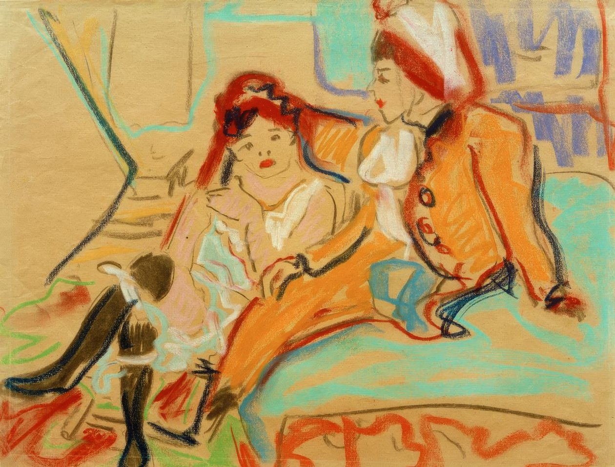 Duas garotas em um divã de Ernst Ludwig Kirchner