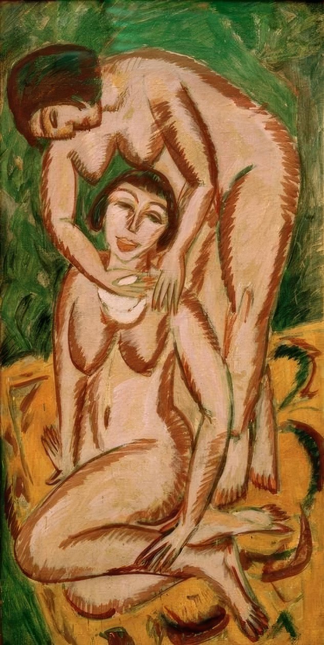 Dois nus femininos em formato retrato de Ernst Ludwig Kirchner