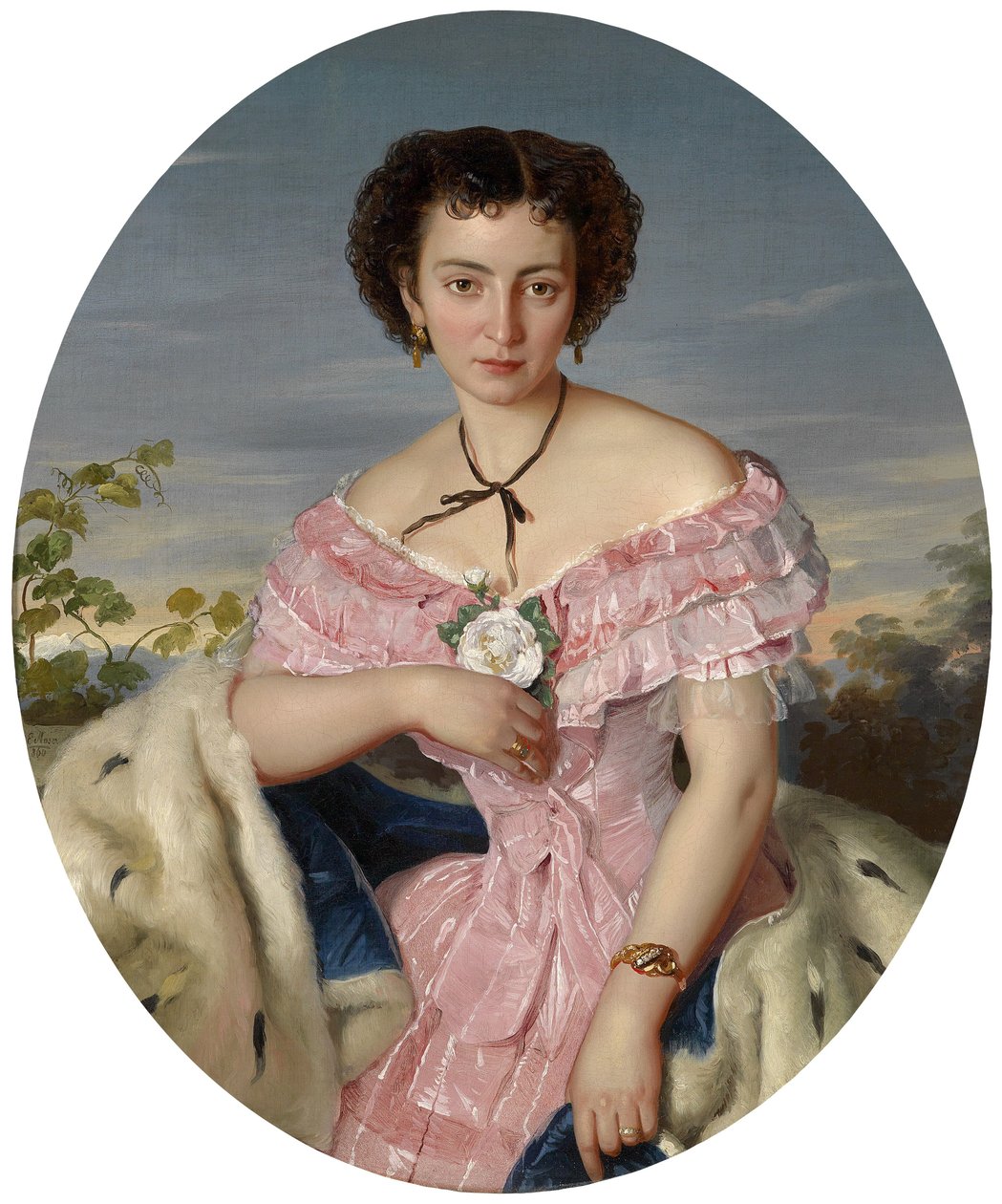 Retrato da cantora Philippine von Edelsberg de Ernst Moser