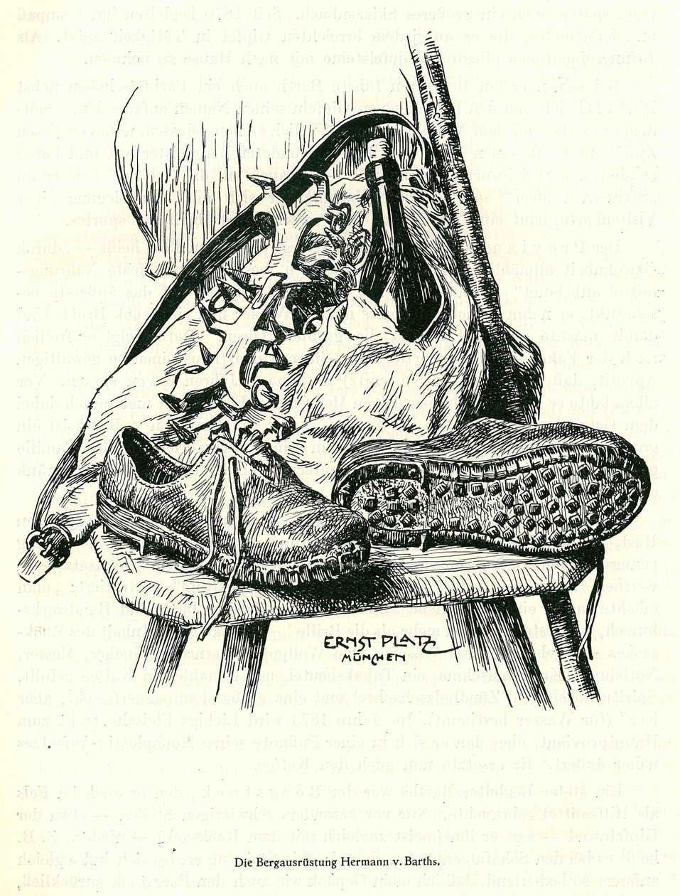 O equipamento de montanha Hermann von Barths de Ernst Platz