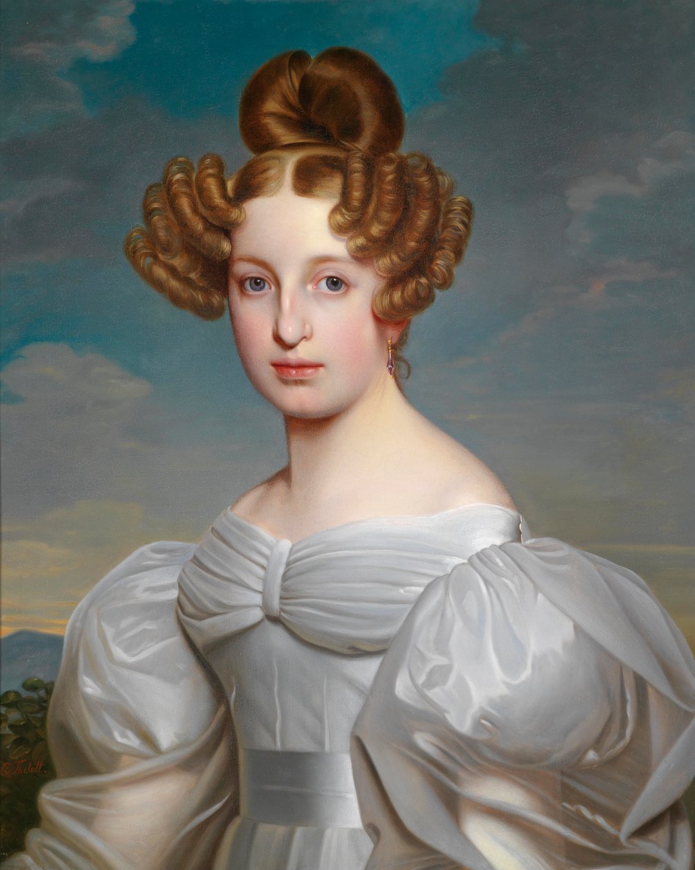 Retrato de Elise Dorothea Friederike, dama de Schaezler, nascida. Dama de Süsskind (1810-1831) de Ernst Thelott
