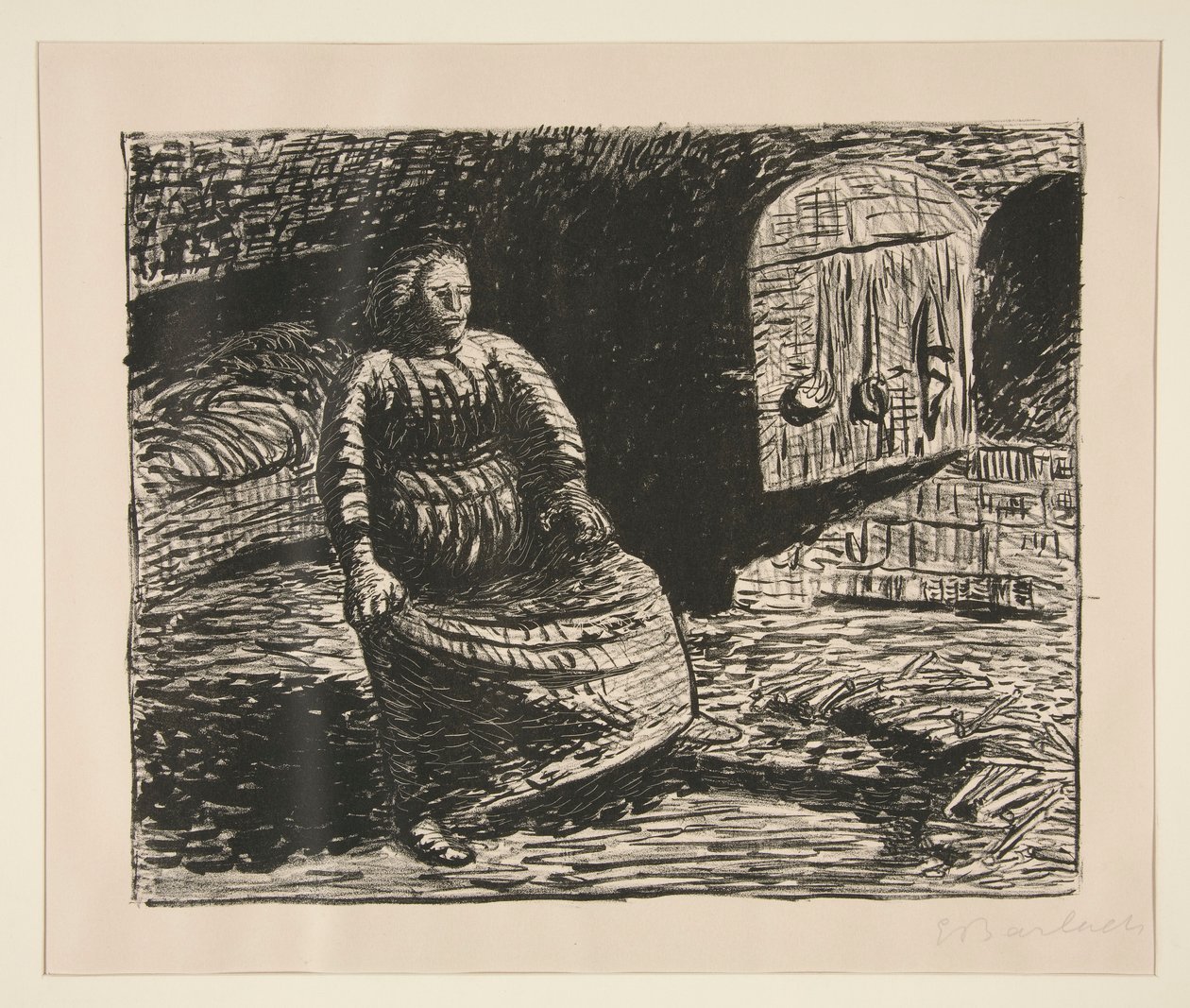 Die Frau am Herde (Mulher no Coração) de Ernst Barlach