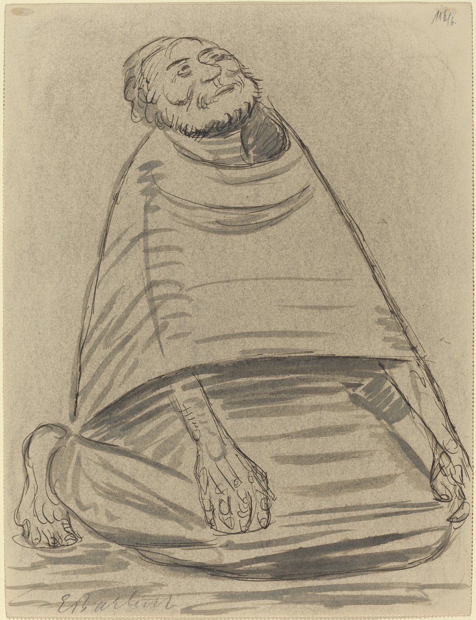Homem ajoelhado, 1916. de Ernst Barlach