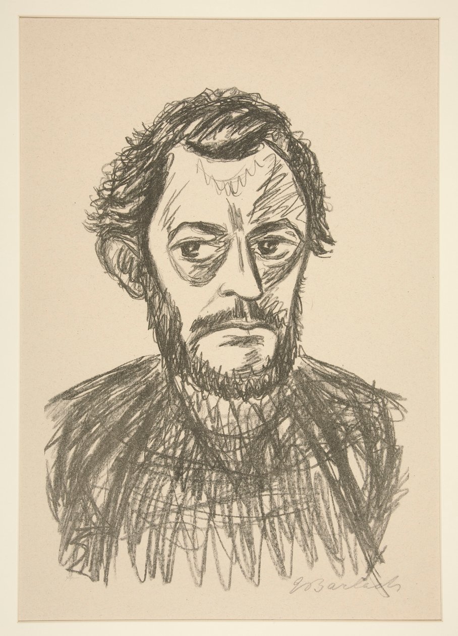 Selbstbildnis III (Auto-retrato III) de Ernst Barlach