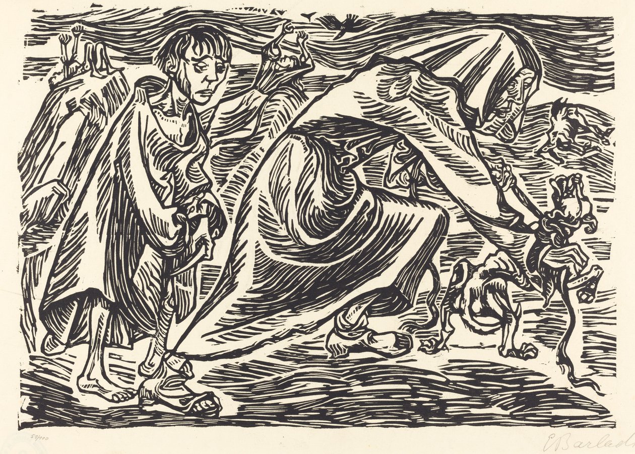 O caçador de cães, 1919. de Ernst Barlach