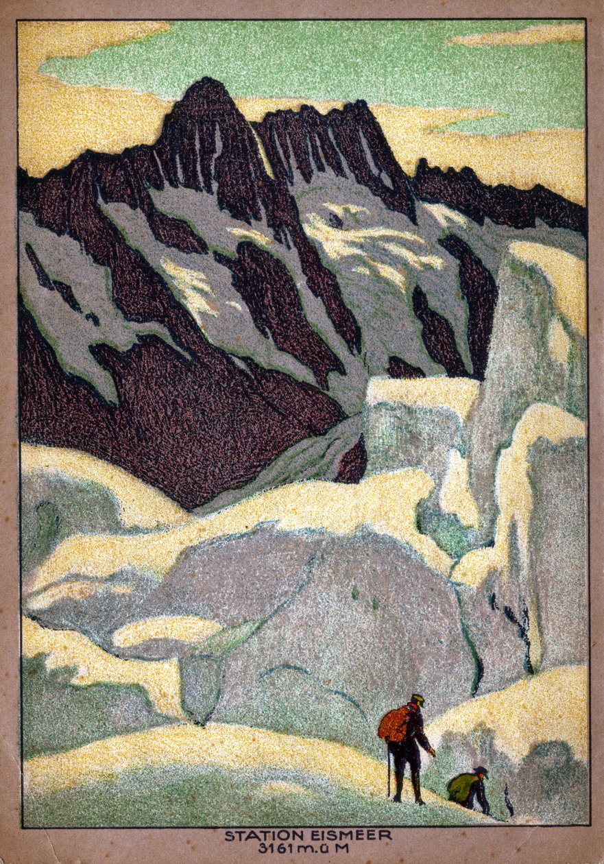 Glaciar de Grindelwald (Ilustração, ca. 1920-1930) de Ernst Emil Schlatter