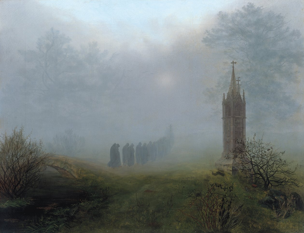 Procissão no nevoeiro, 1828 de Ernst Ferdinand Oehme