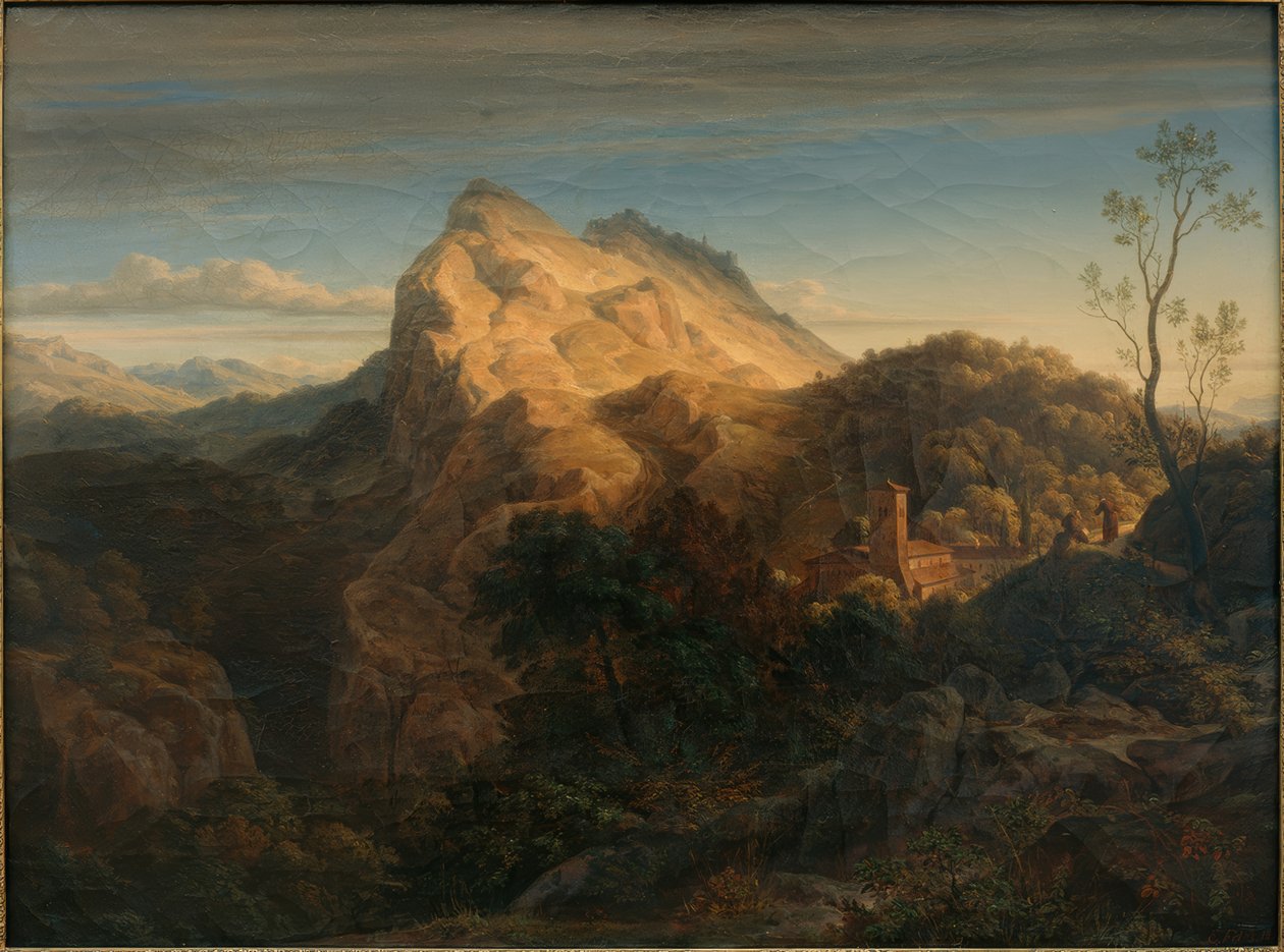 Paisagem nocturna perto de Olevano de Ernst Fries