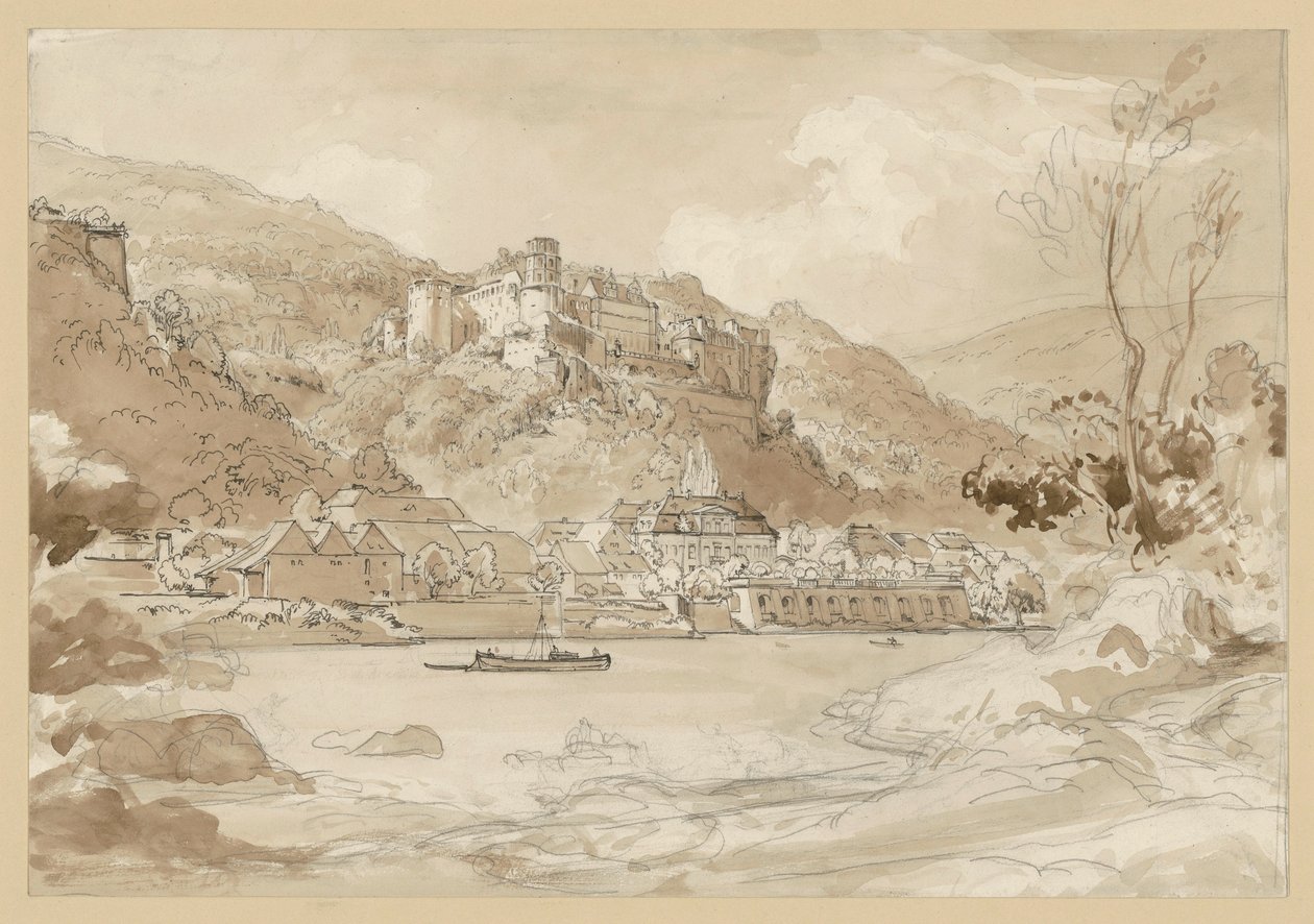 Vista do castelo e da cidade baixa de Heidelberg de Ernst Fries