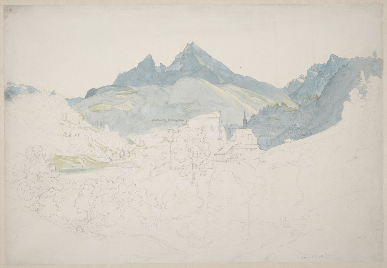 Berchtesgaden com o cume do Watzmann ao longe de Ernst Fries