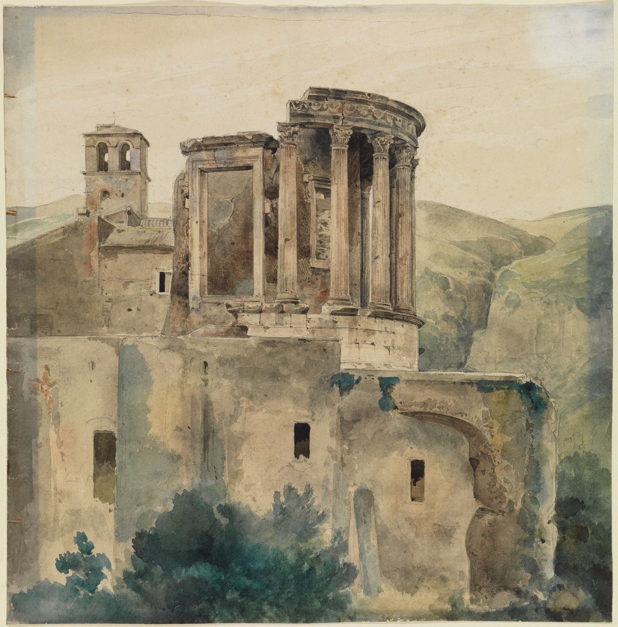O templo de Vesta em Tivoli de Ernst Fries