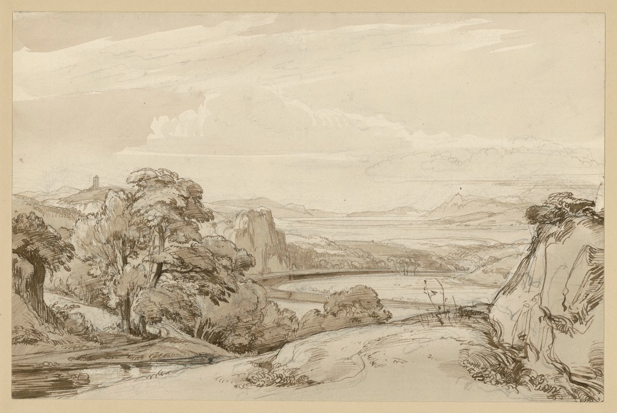 Paisagem junto ao Lago Nemí, perto de Ganzano de Ernst Fries