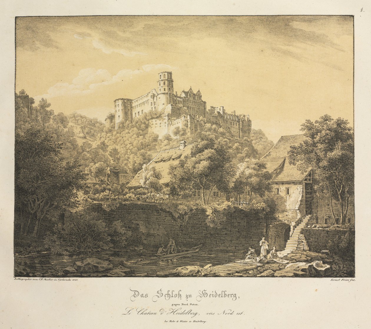 Seis vistas do Castelo de Heidelberg: para o leste de Ernst Fries