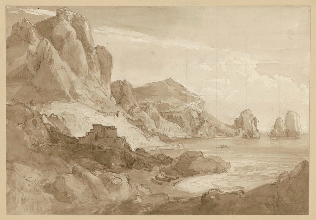 Costa sul de Capri com os Faraglioni de Ernst Fries