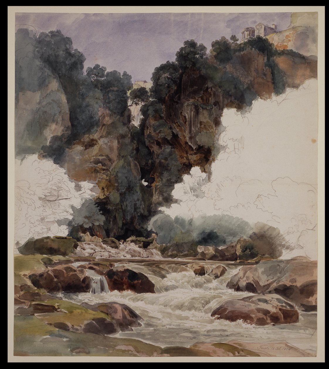 A gruta de Neptuno perto de Tivoli de Ernst Fries