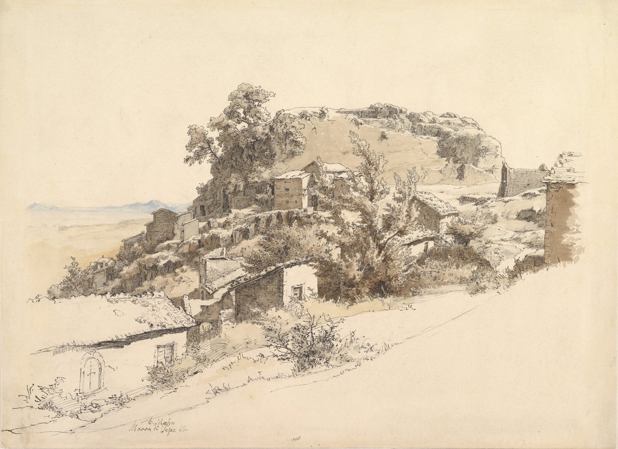 Paisagem romana perto de Rocca di Papa, 1866. de Ernst Furchtegott Mohn