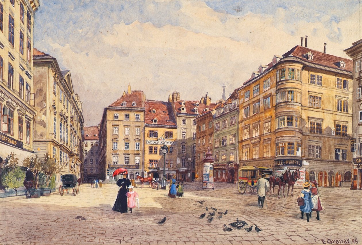 A Judenplatz em Viena de Ernst Graner