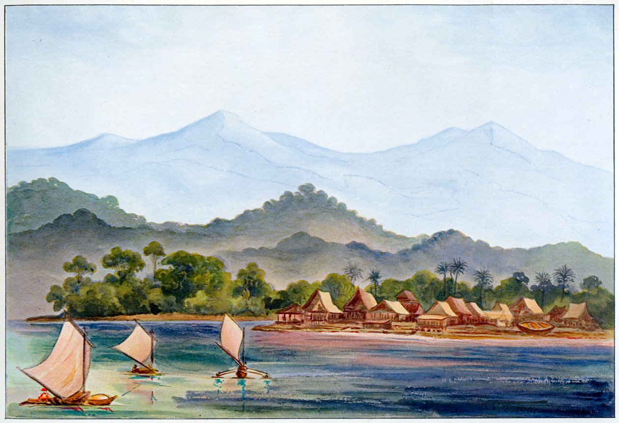 Aldeia, Sumatra, Indonésia, 1906 de Ernst Haeckel