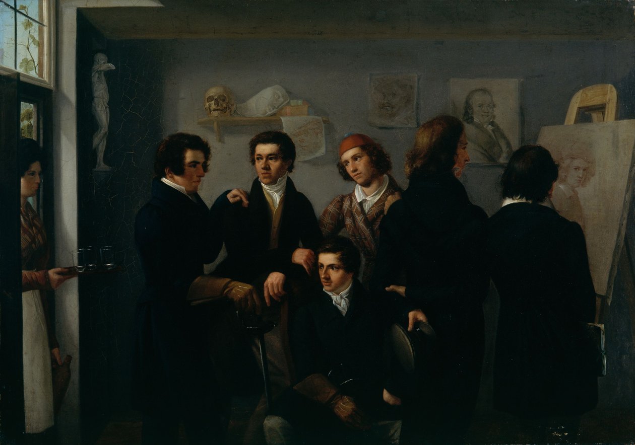 Grupo de retratos de jovens artistas de Ernst Hampe