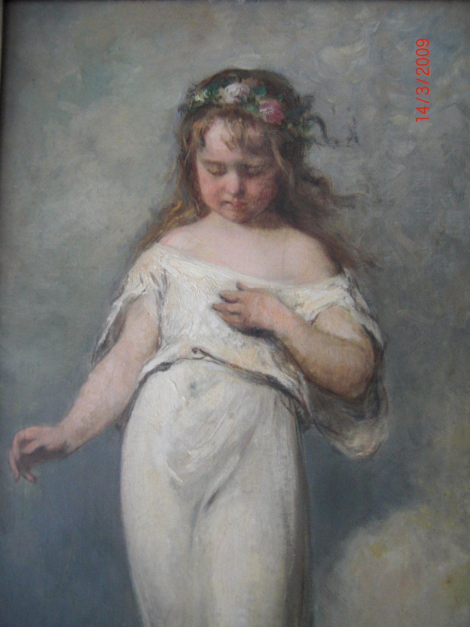   Elisabeth (1871-1879), segunda filha mais velha da artista de Ernst Hildebrand