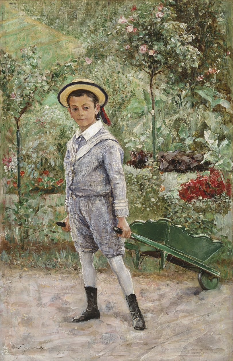 Menino com um carrinho de mão, 1880 de Ernst Josephson