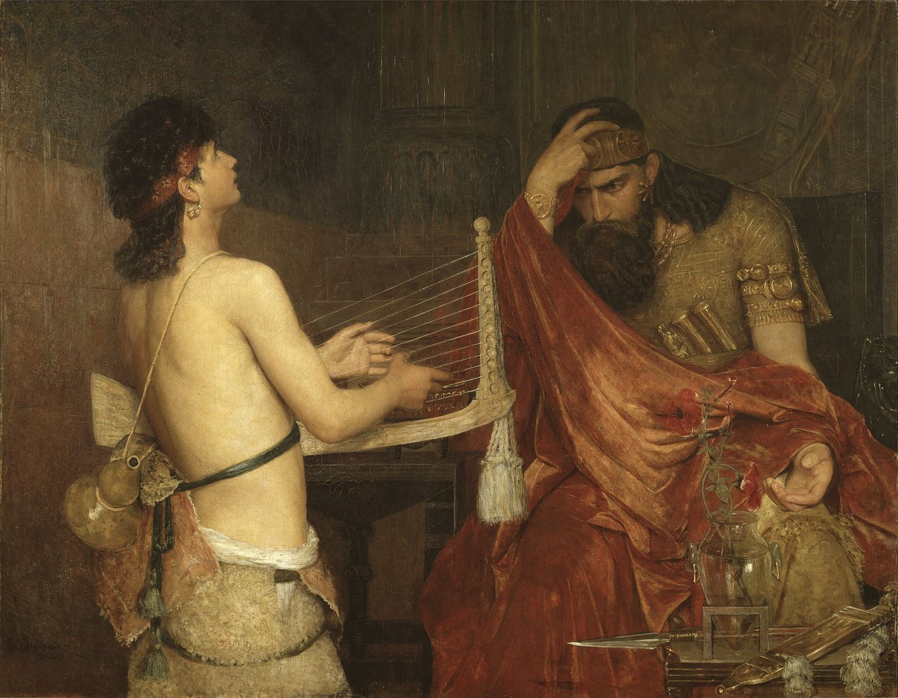 David et Saul - David e Saul, de Josefhson, Ernst (1851-1906). Óleo sobre tela de Ernst Josephson