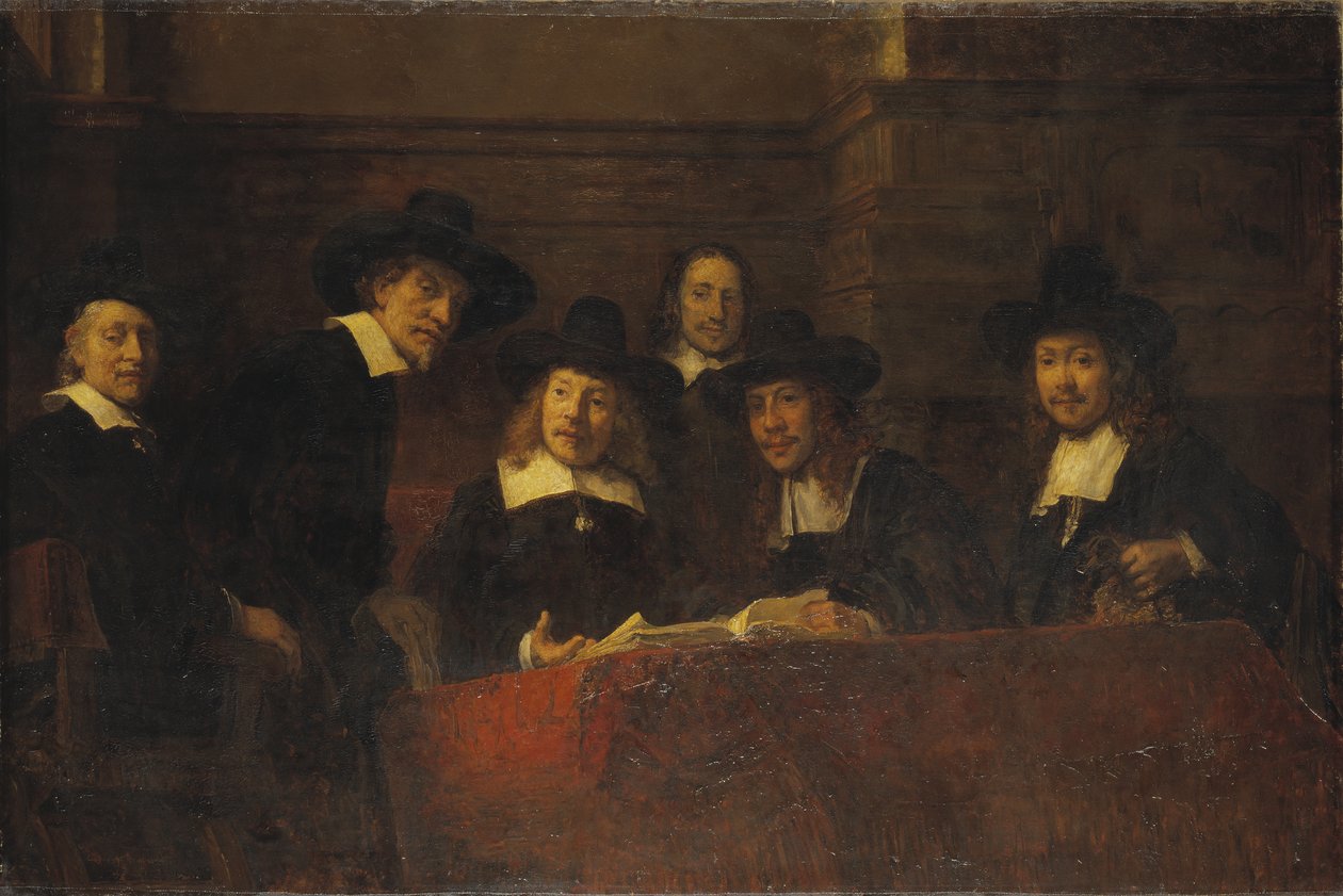 Staalmeesters, depois de Rembrandt, 1876-77 de Ernst Josephson