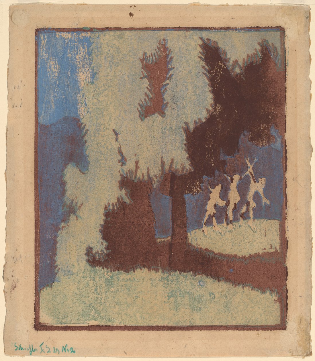 Castanheiros ao luar, 1904. de Ernst Ludwig Kirchner