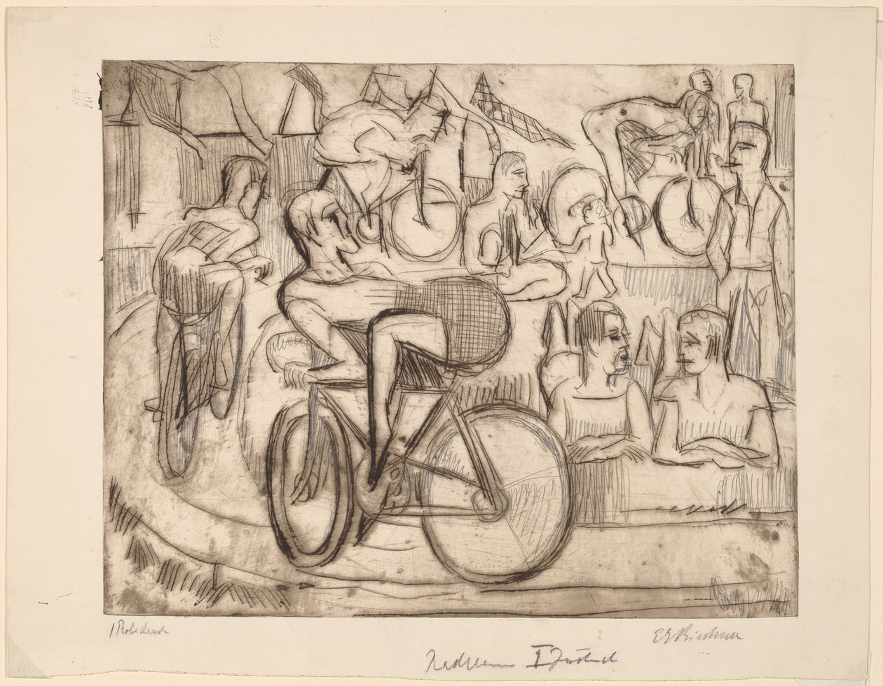 Corrida de bicicleta, 1926. de Ernst Ludwig Kirchner