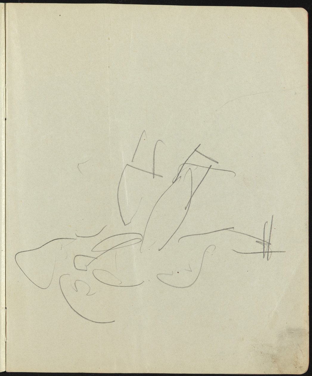 Página de Dançarinos e Artistas de um Sketchbook, c. 1911. de Ernst Ludwig Kirchner
