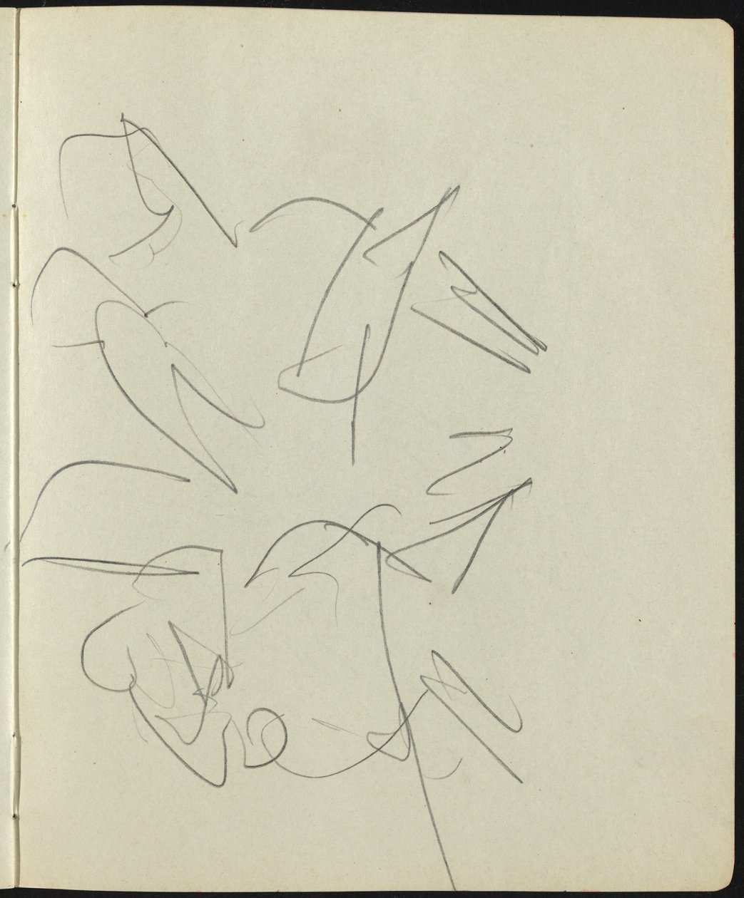 Página de Dançarinos e Artistas de um Sketchbook, c. 1911. de Ernst Ludwig Kirchner