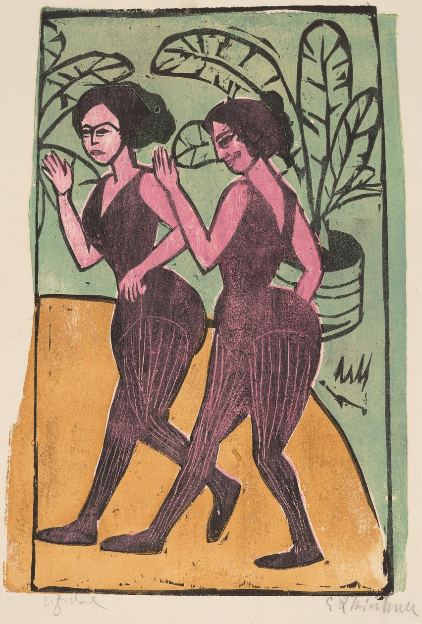 Dançarinos de passos ingleses, 1911. de Ernst Ludwig Kirchner