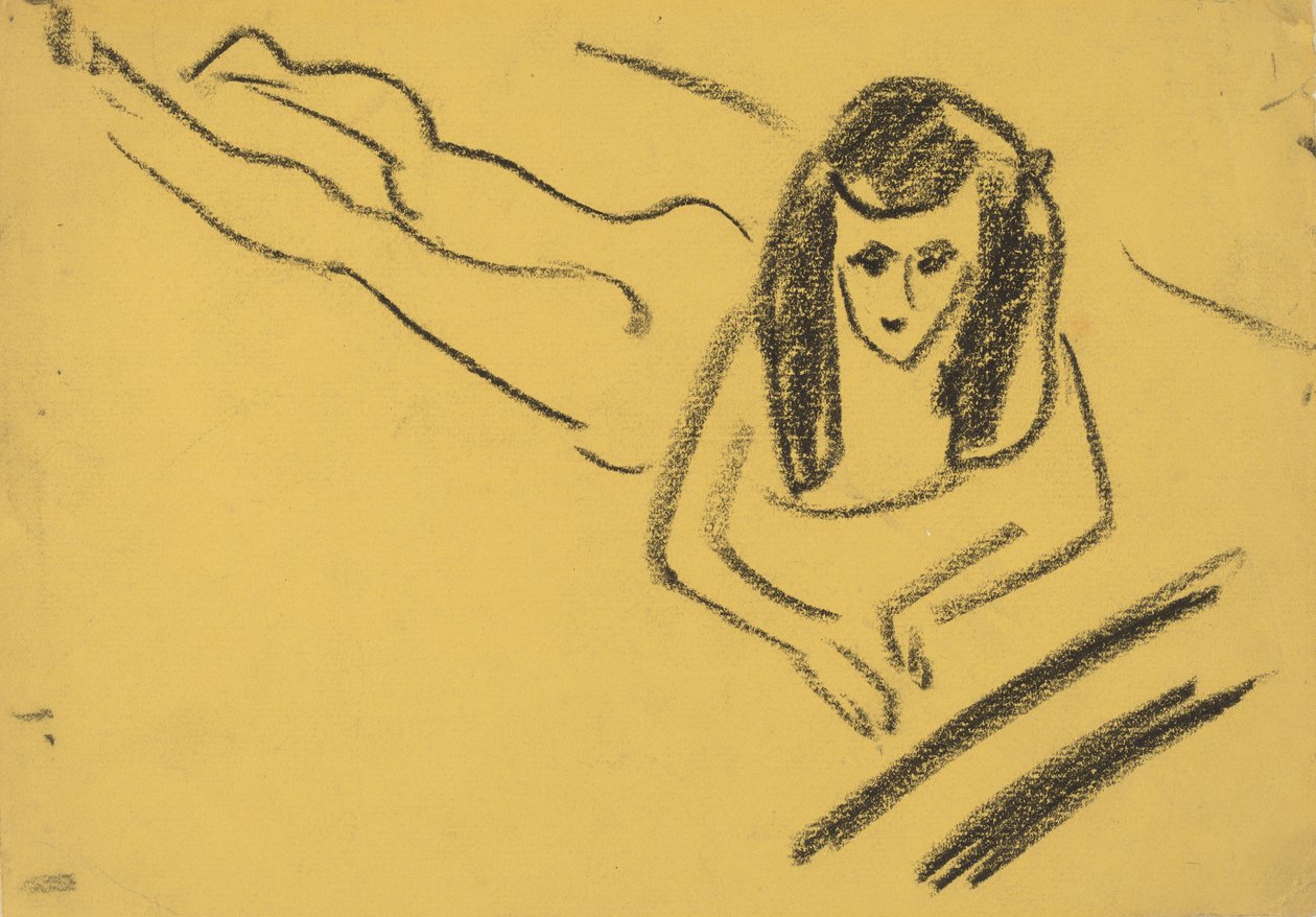 Fränzi reclinado, 1910. de Ernst Ludwig Kirchner