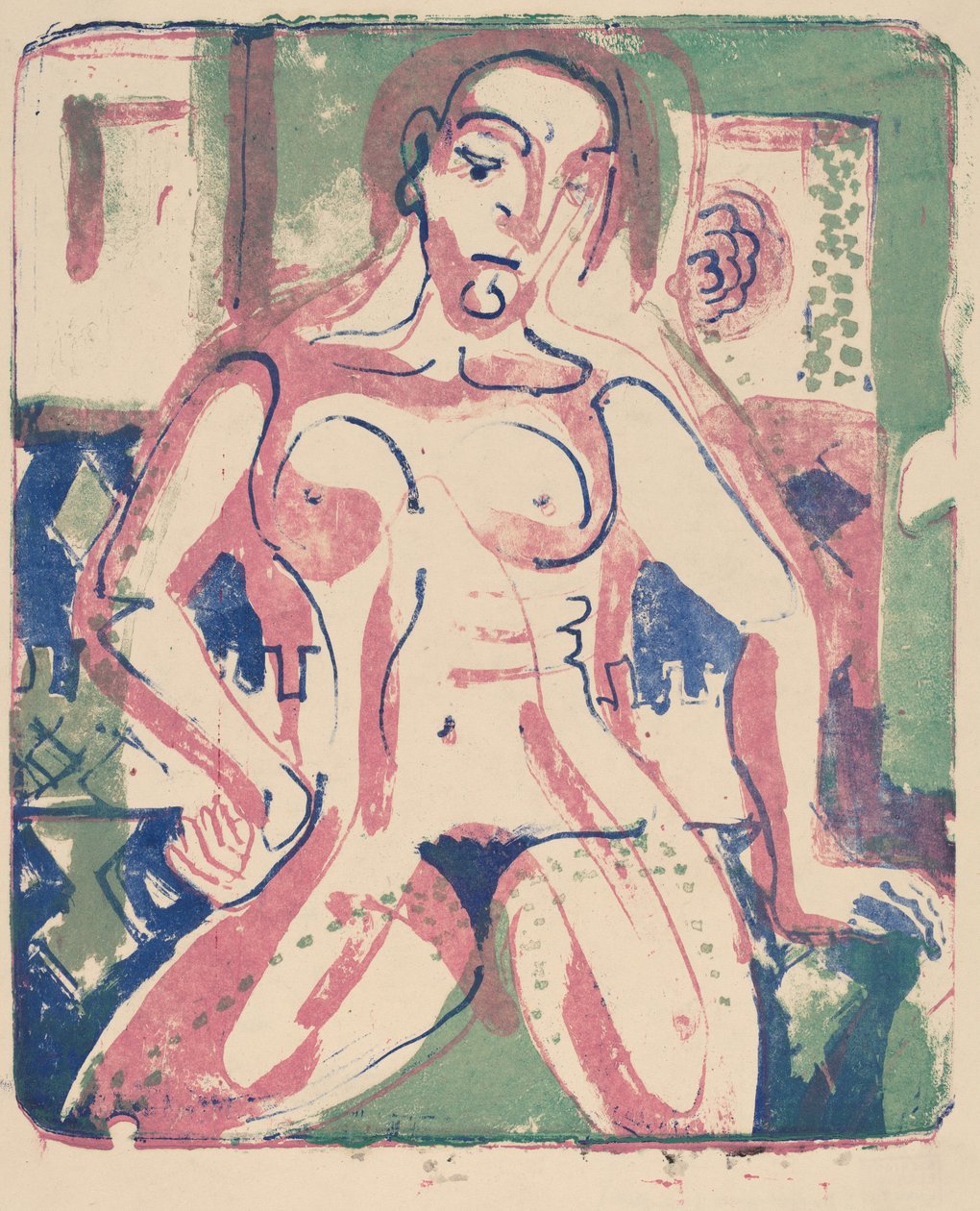 Mulher Nua, 1927. de Ernst Ludwig Kirchner