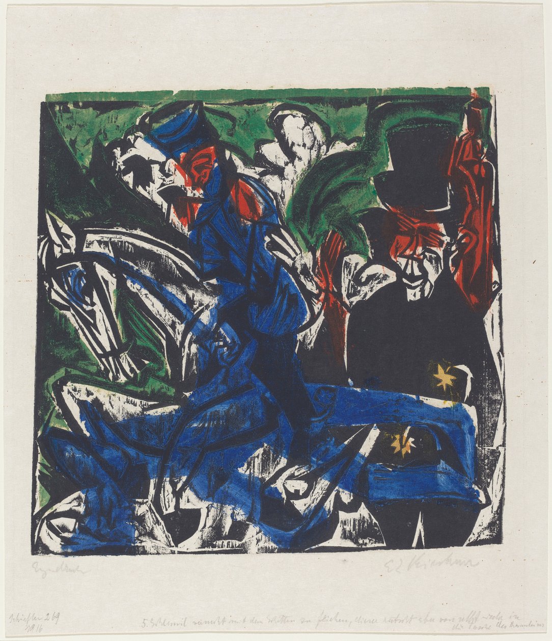 A maravilhosa história de Peter Schlemihl: o encontro de Schlemihl com o cinza..., 1915. de Ernst Ludwig Kirchner