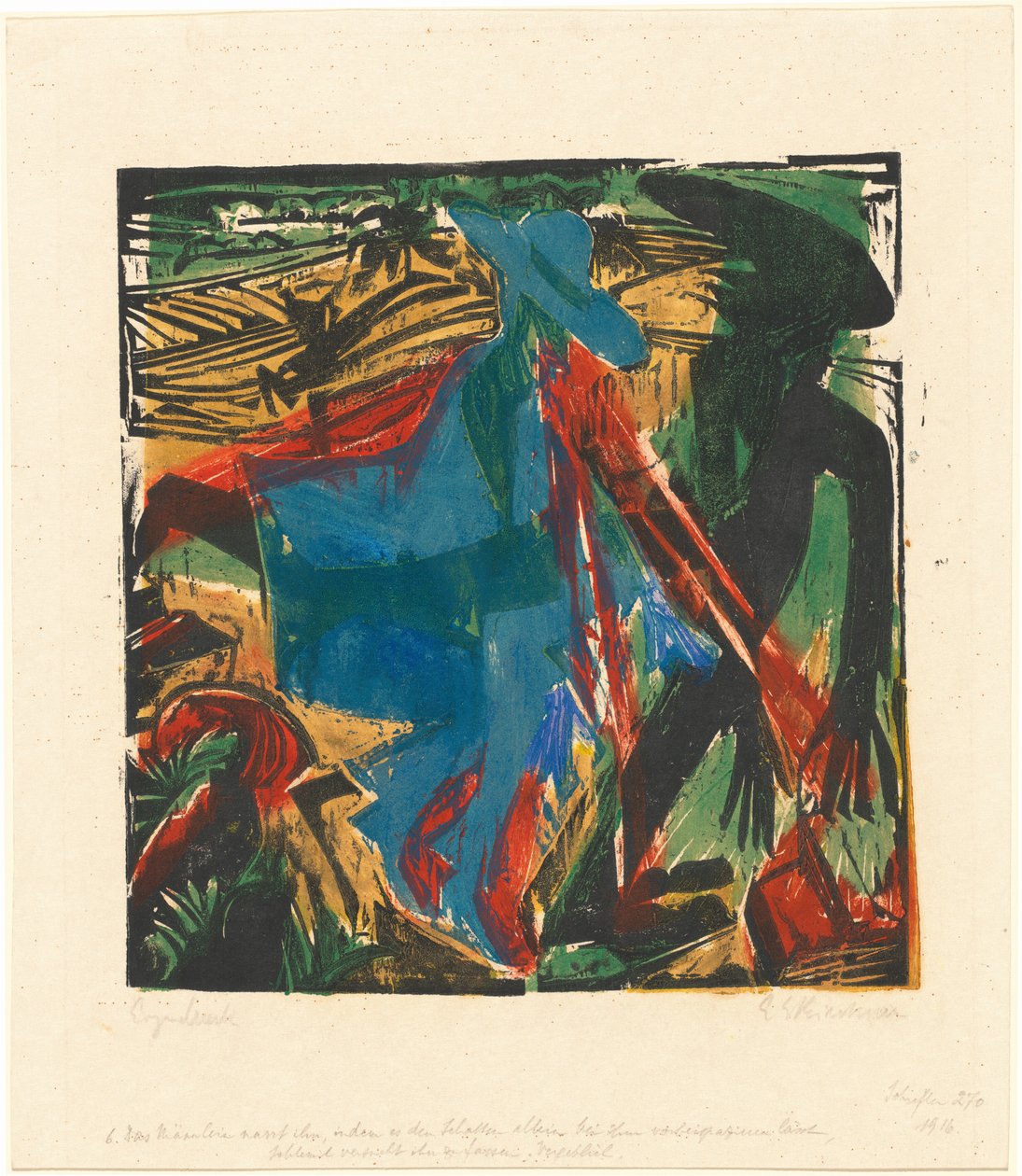 A maravilhosa história de Peter Schlemihl: o encontro de Schlemihl com a sombra..., 1915. de Ernst Ludwig Kirchner