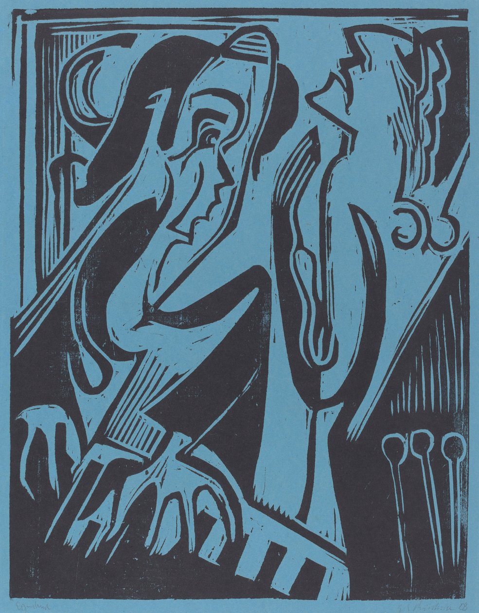 Pianista e Cantora, 1928. de Ernst Ludwig Kirchner