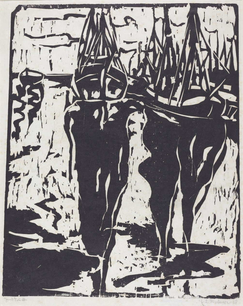 Cena do porto cena do porto, 1908. de Ernst Ludwig Kirchner