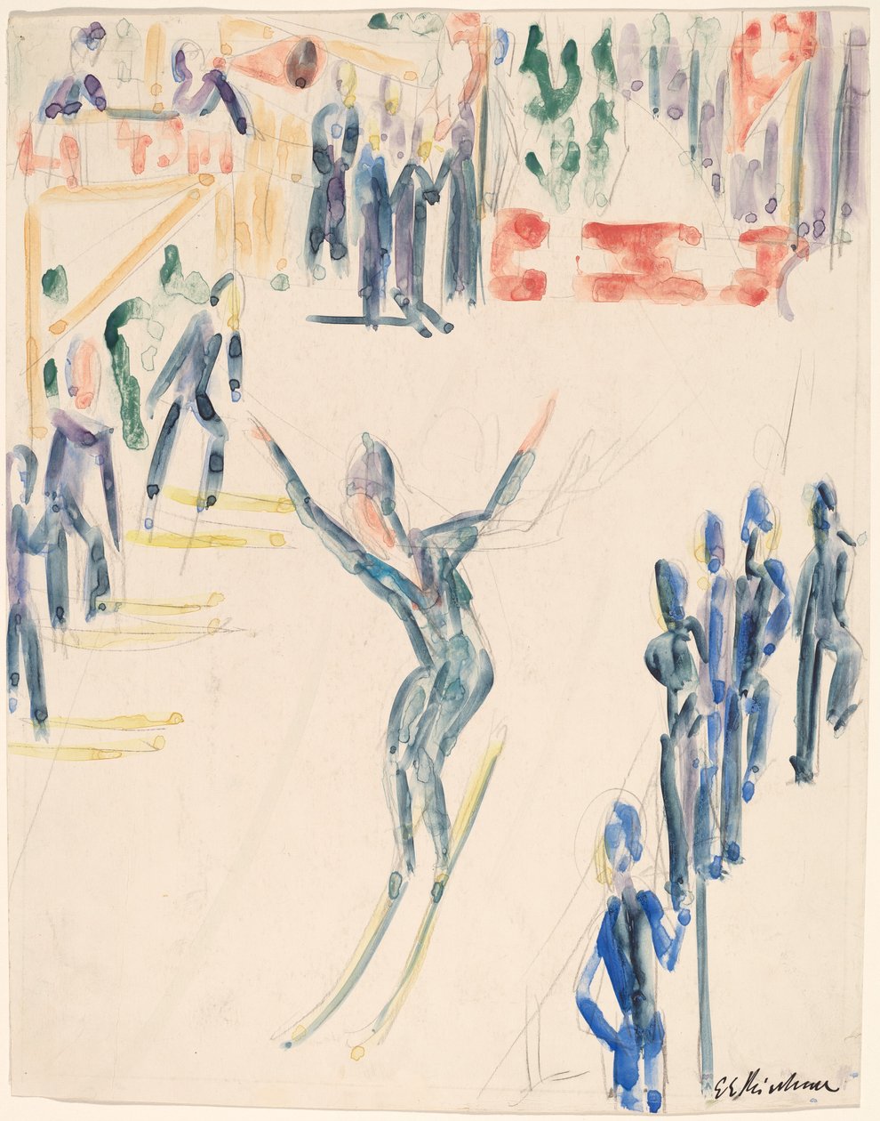 Saltador de esqui, c. 1936. de Ernst Ludwig Kirchner
