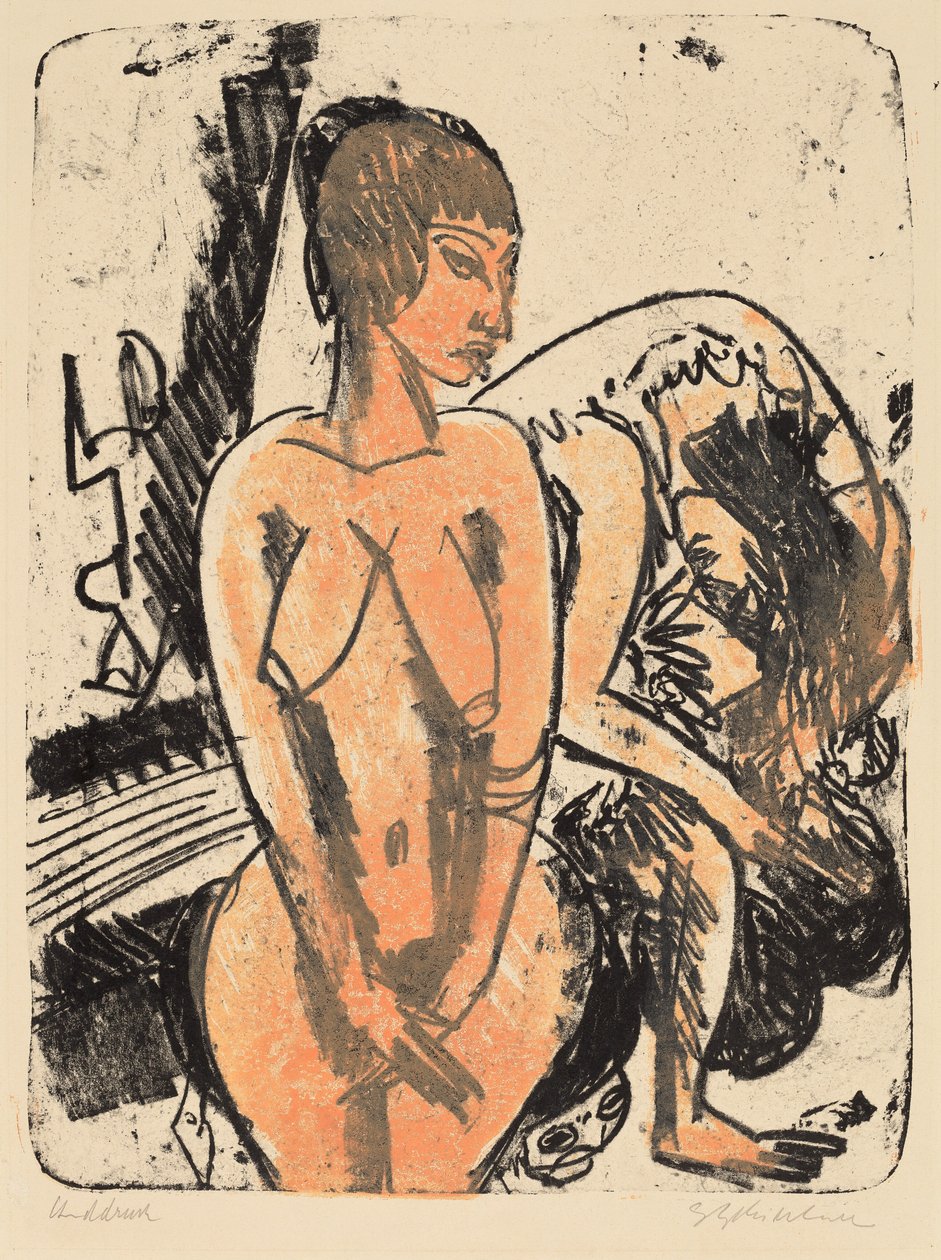 Duas Mulheres, 1914. de Ernst Ludwig Kirchner