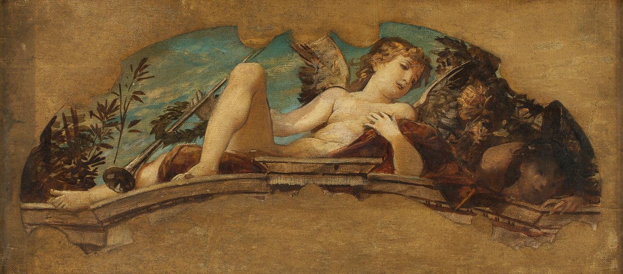 Desenho Lunette para o Teatro da Cidade de Rijeka de Ernst Klimt
