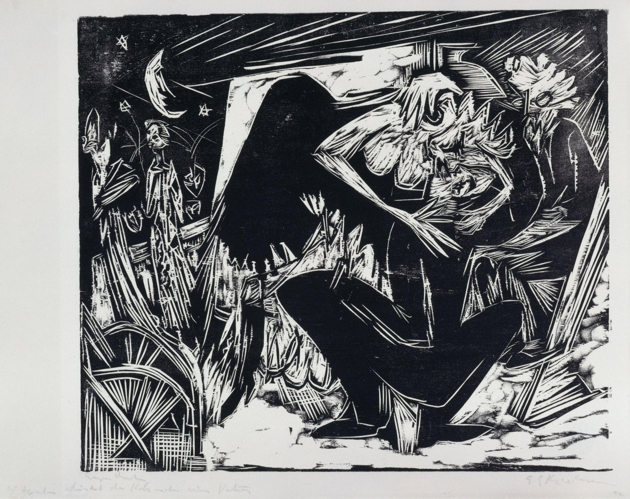 Absalão viola as concubinas de Ernst Ludwig Kirchner
