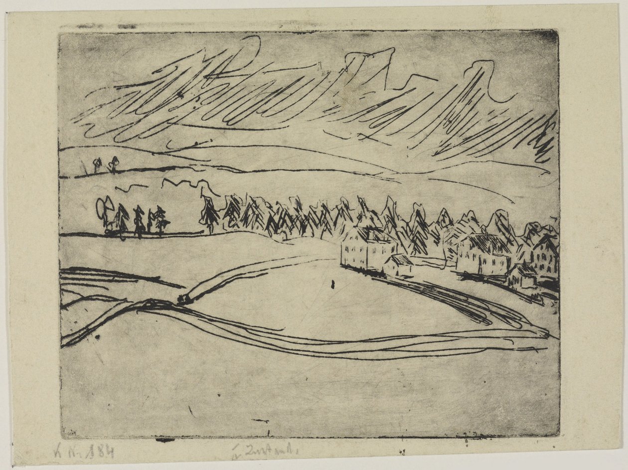 Campos e casas nos Montes Metálicos de Ernst Ludwig Kirchner